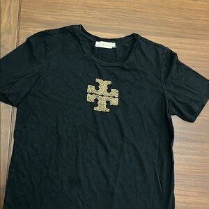 Black T-Shirt with Gold Logo